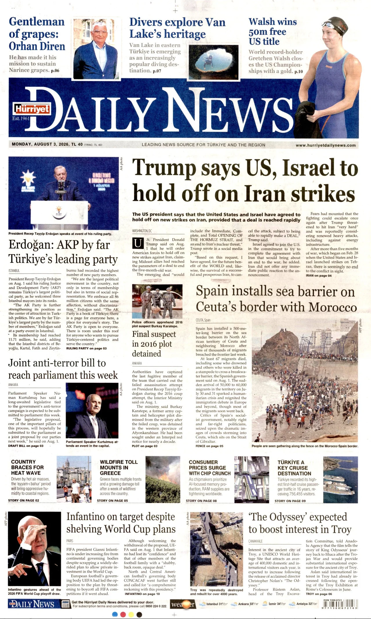 Hürriyet Daily News Bugun
