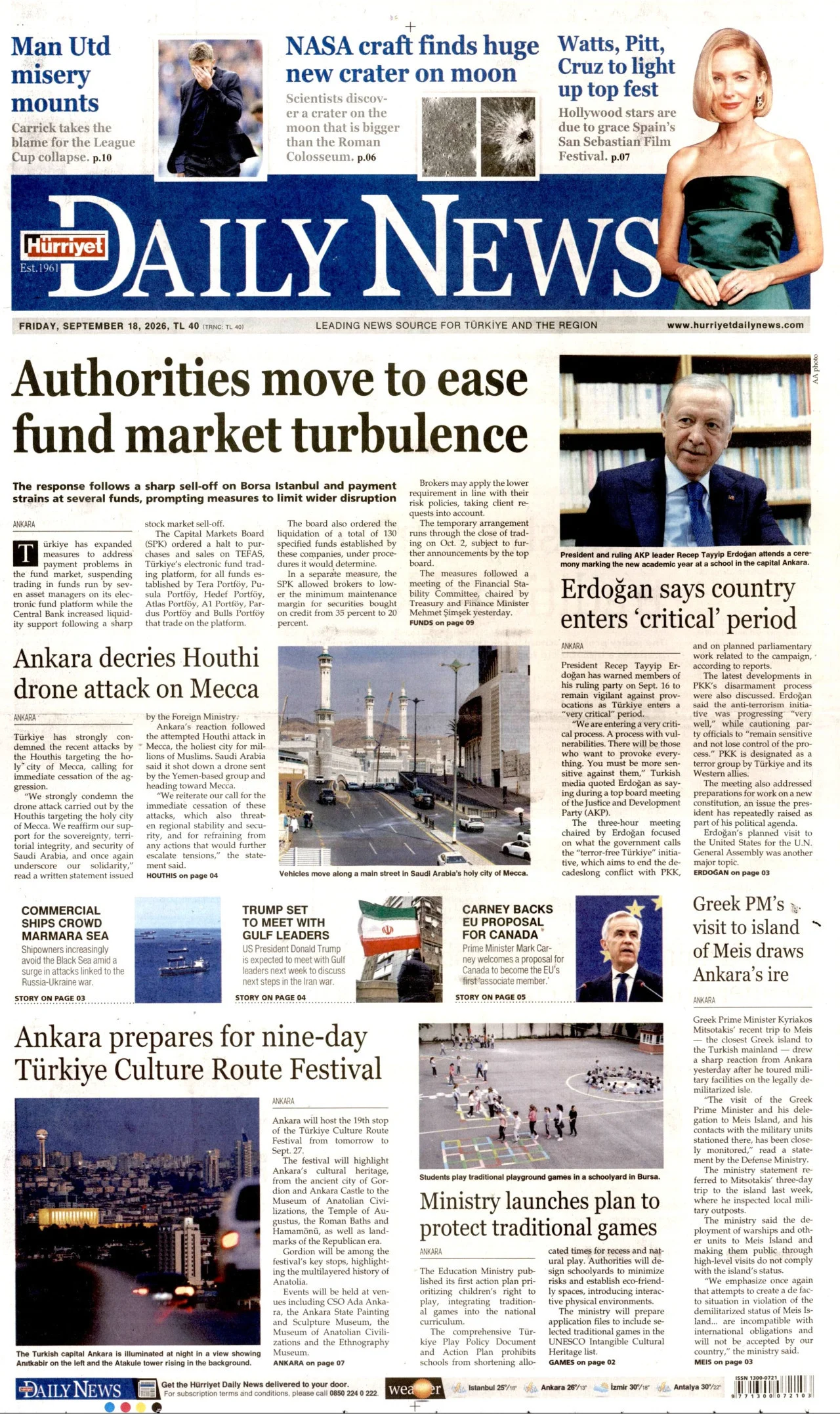 Hürriyet Daily News Bugun